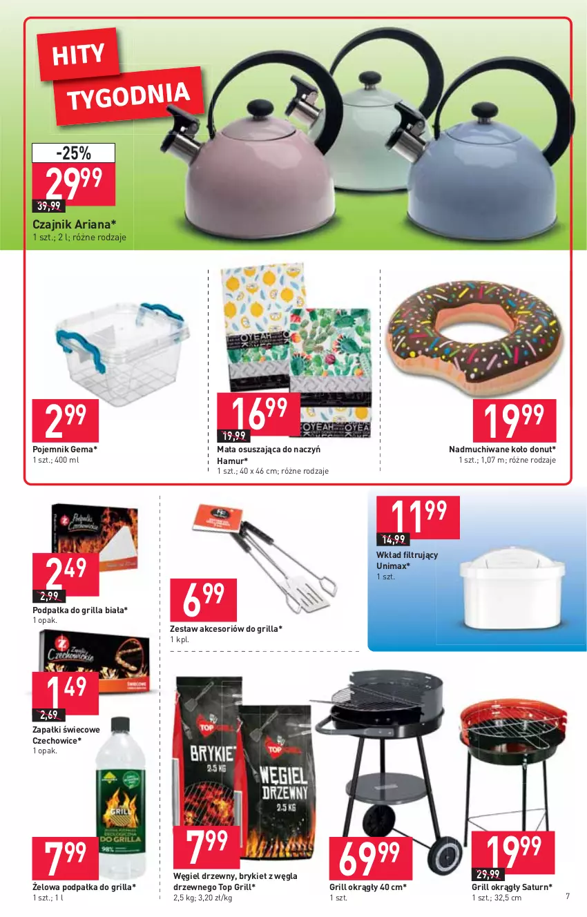 Gazetka promocyjna Stokrotka - Market - ważna 02.06 do 09.06.2021 - strona 7 - produkty: Czajnik, Donut, Grill, Pojemnik, Top, Węgiel drzewny, Wkład filtrujący