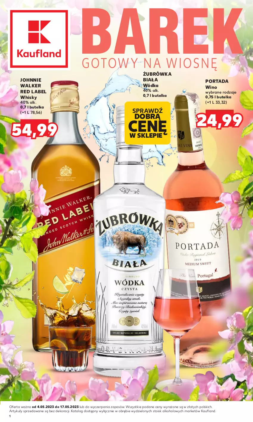 Gazetka promocyjna Kaufland - Barek Kauflandu - ważna 04.05 do 17.05.2023 - strona 1 - produkty: Johnnie Walker, Por, Portada, Whisky, Wino, Wódka