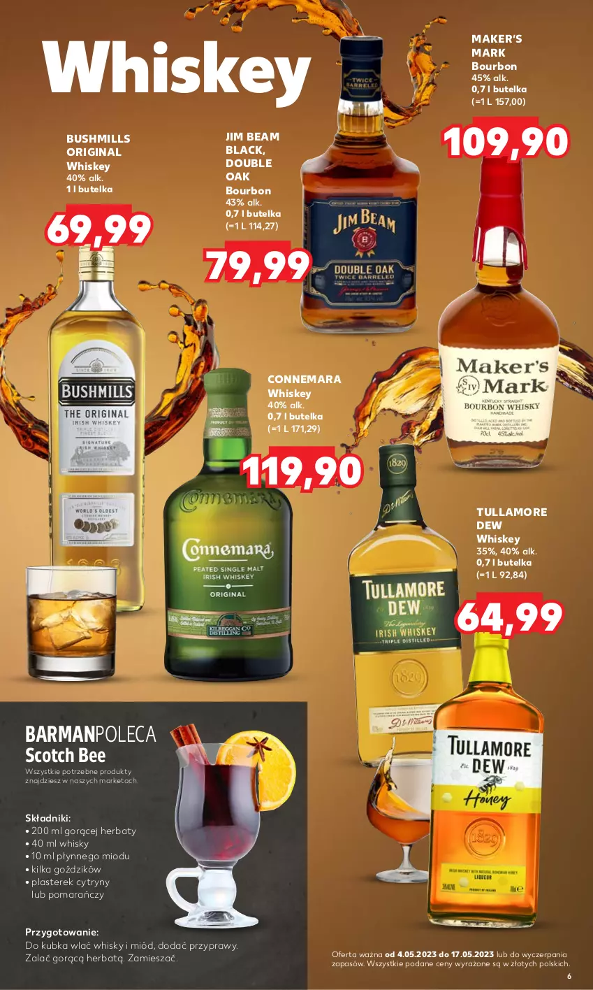 Gazetka promocyjna Kaufland - Barek Kauflandu - ważna 04.05 do 17.05.2023 - strona 6 - produkty: Bourbon, Bushmills, Cytryny, Gin, Jim Beam, Lack, Miód, Przyprawy, Tullamore Dew, Whiskey, Whisky