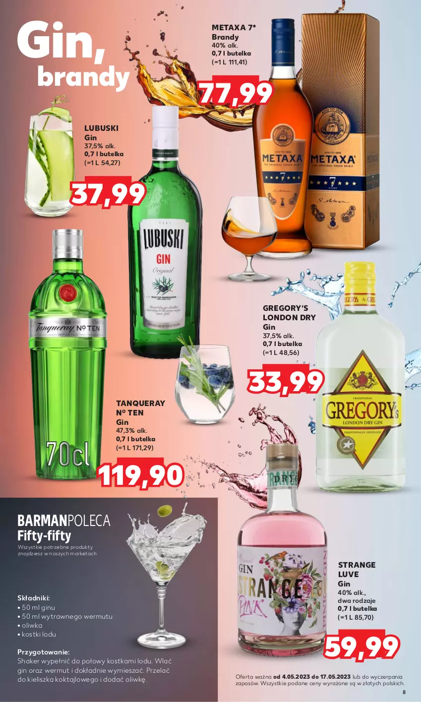 Gazetka promocyjna Kaufland - Barek Kauflandu - ważna 04.05 do 17.05.2023 - strona 8 - produkty: Brandy, Gin, Metaxa, Tran