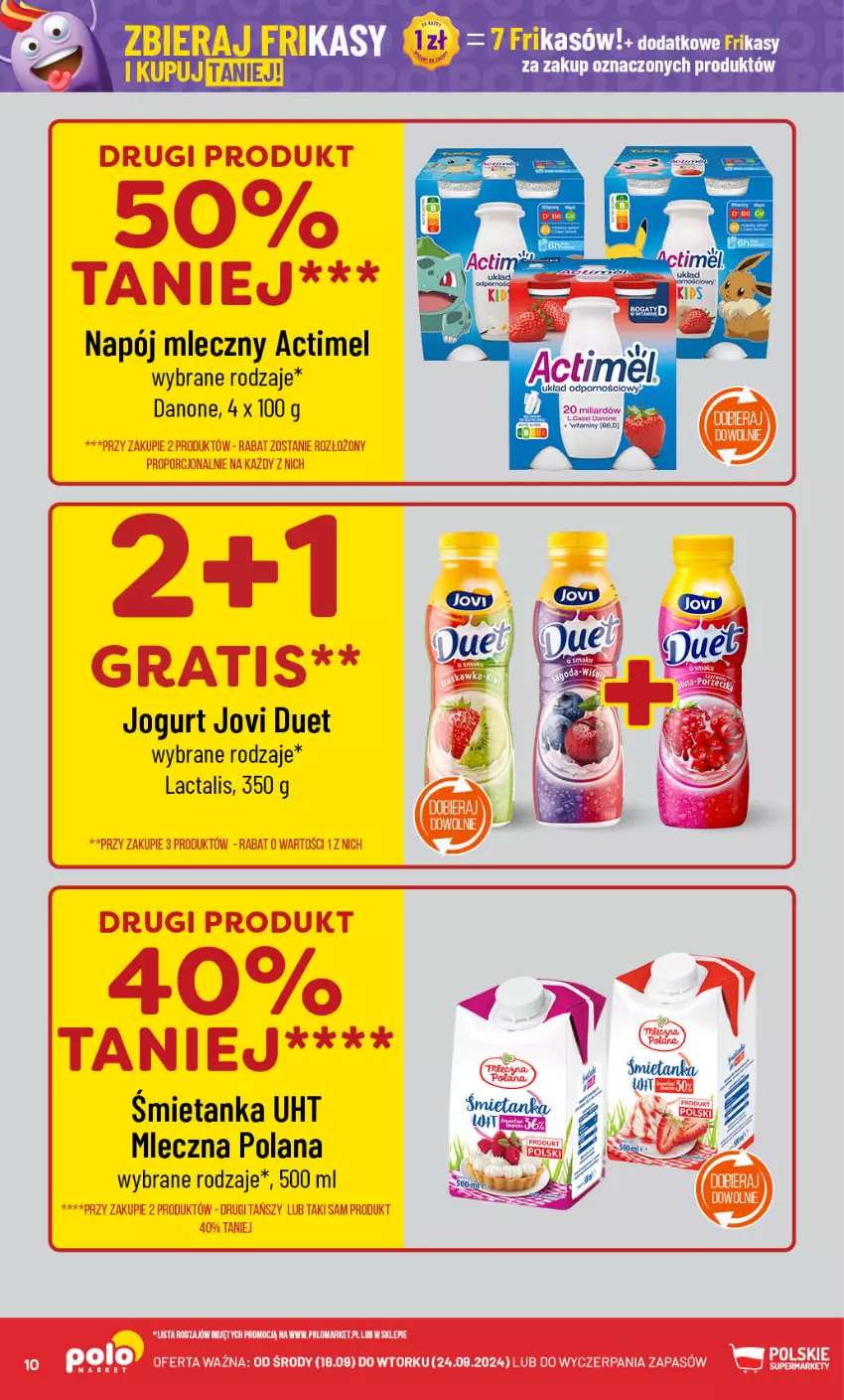 Gazetka promocyjna PoloMarket - Gazetka pomocyjna - ważna 18.09 do 24.09.2024 - strona 10 - produkty: Actimel, Danone, Jogurt, LANA, Napój, Napój mleczny