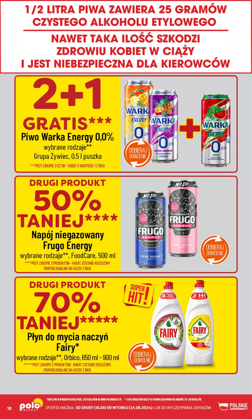 Gazetka promocyjna PoloMarket - Gazetka pomocyjna - ważna 18.09 do 24.09.2024 - strona 18 - produkty: BIC, Do mycia naczyń, Fa, Fairy, Gra, Napój, Napój niegazowany, Piec, Piwa, Piwo, Płyn do mycia, Płyn do mycia naczyń, Por, Warka