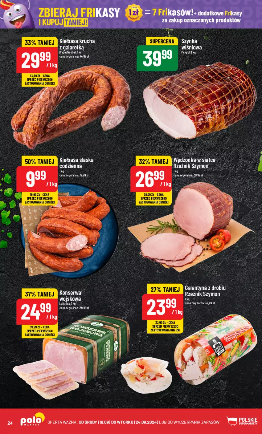 Gazetka promocyjna PoloMarket - Gazetka pomocyjna - ważna 18.09 do 24.09.2024 - strona 24 - produkty: Gala, Galantyna, Kiełbasa, Kiełbasa krucha, Madej Wróbel