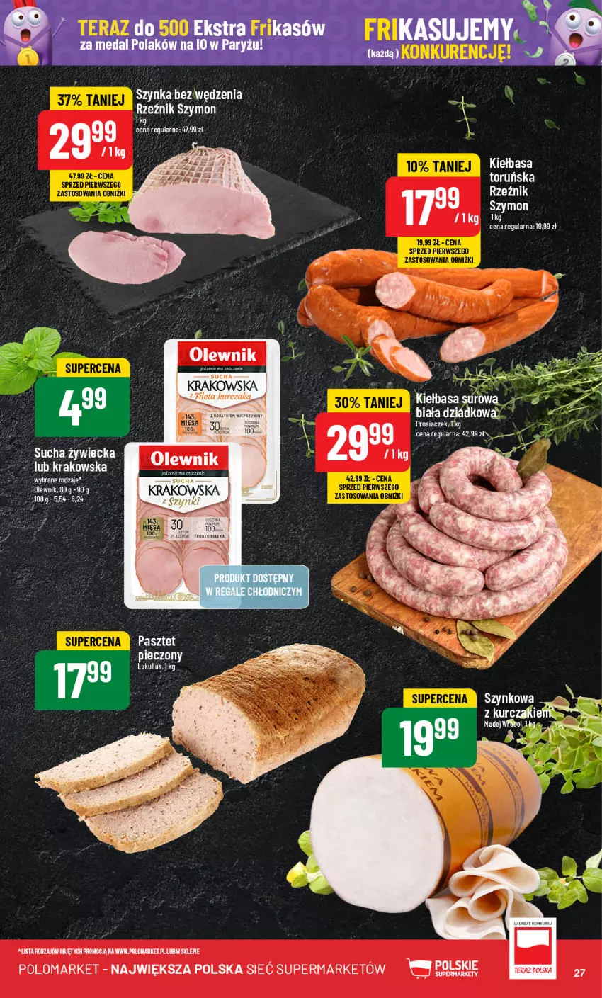 Gazetka promocyjna PoloMarket - Gazetka pomocyjna - ważna 18.09 do 24.09.2024 - strona 27 - produkty: Kiełbasa, Olewnik, Piec, Szynka, Tera