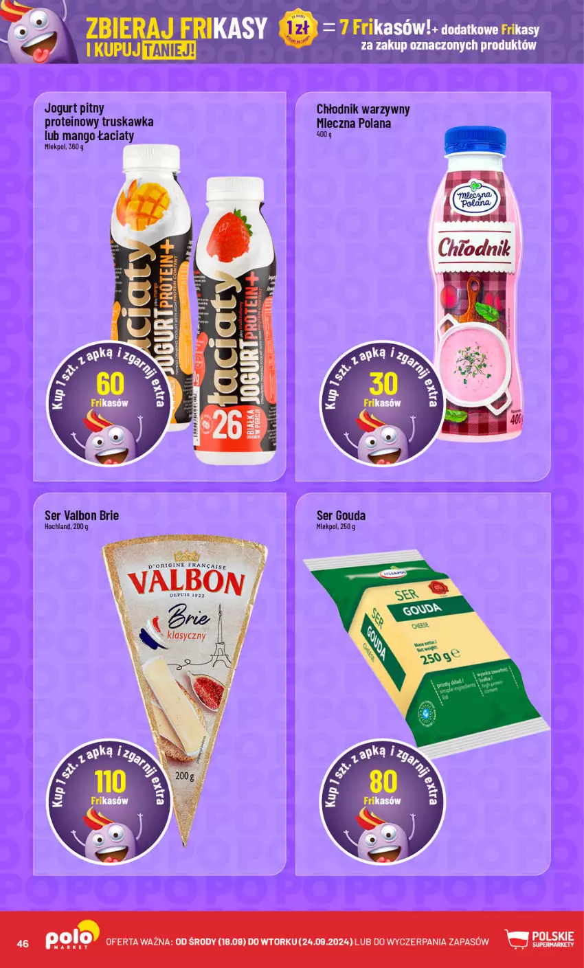 Gazetka promocyjna PoloMarket - Gazetka pomocyjna - ważna 18.09 do 24.09.2024 - strona 46 - produkty: Brie, Gin, Hochland, Jogurt, Jogurt pitny, LANA, Mango, Ser