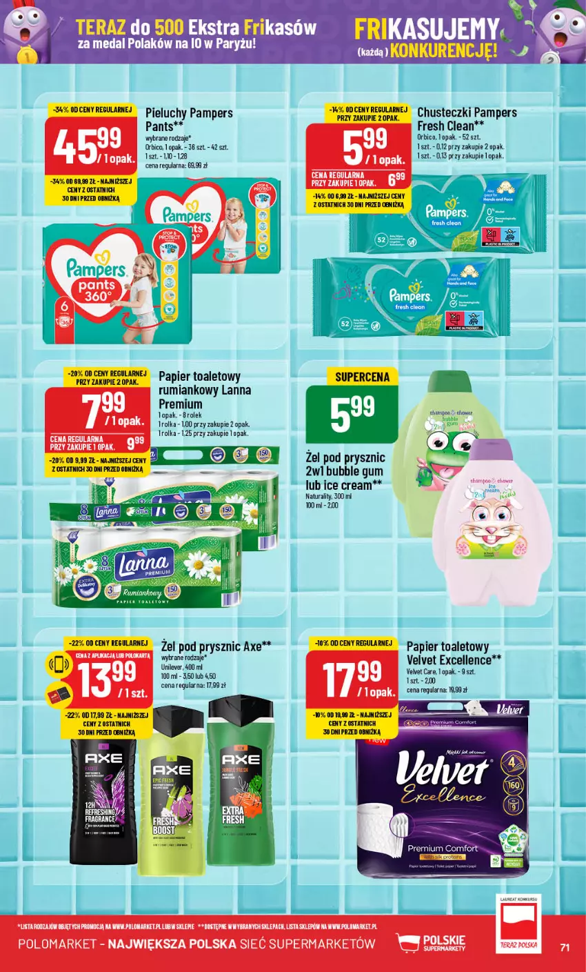 Gazetka promocyjna PoloMarket - Gazetka pomocyjna - ważna 18.09 do 24.09.2024 - strona 71 - produkty: BIC, Chusteczki, Pampers, Papier, Papier toaletowy, Pieluchy, Rum, Ryż, Tera, Velvet