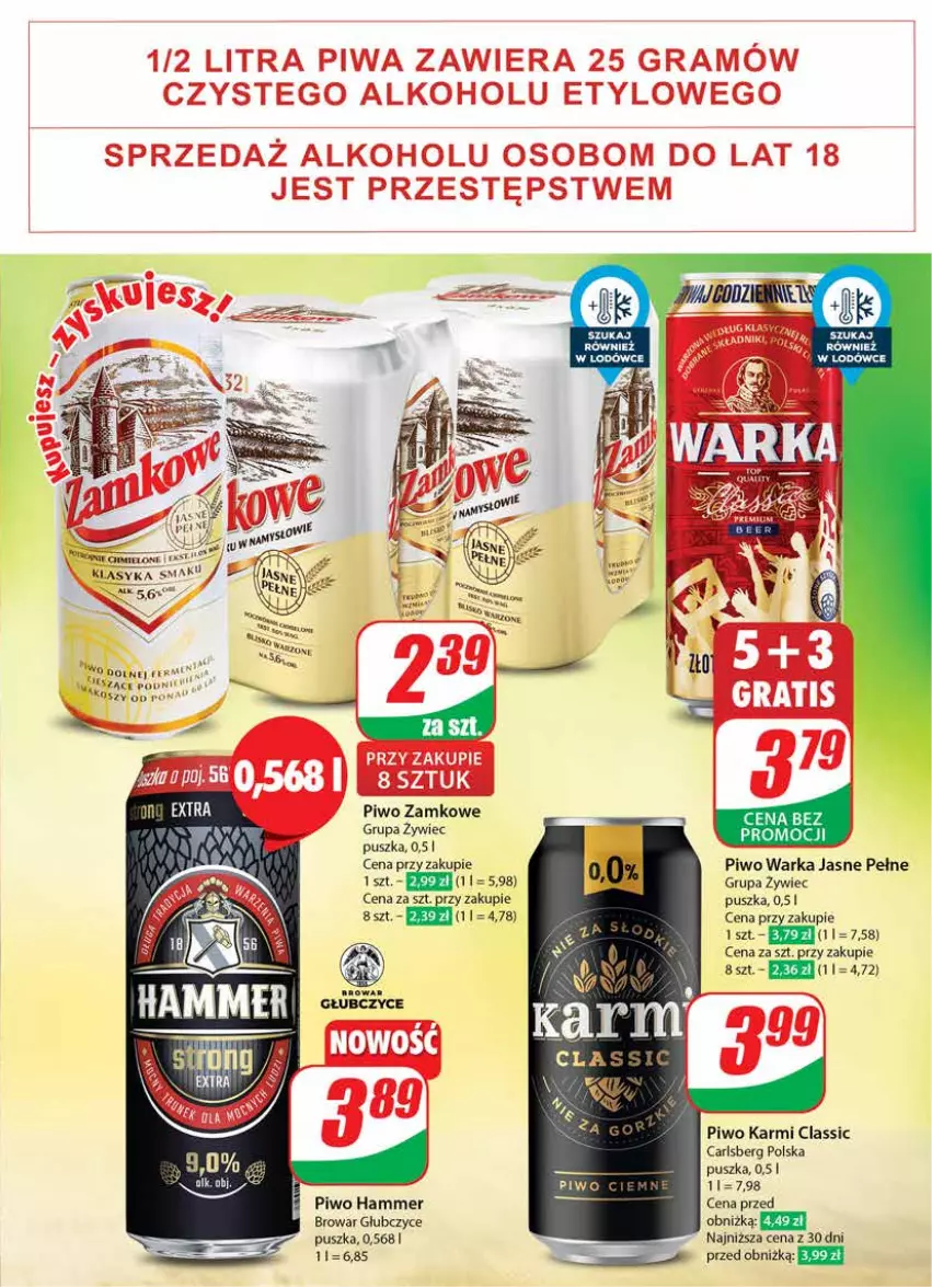 Gazetka promocyjna Dino - Gazetka 36 / 2024 - ważna 04.09 do 10.09.2024 - strona 47 - produkty: Carlsberg, Karmi, Piwo, Warka