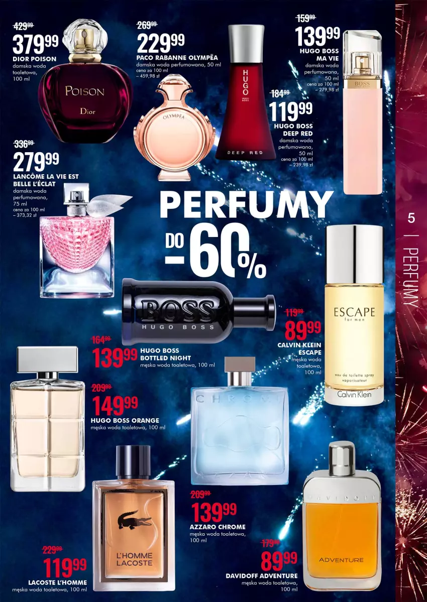 Gazetka promocyjna Super Pharm - Gazetka - ważna 27.12.2021 do 10.01.2022 - strona 5 - produkty: Azzaro, Bell, Davidoff, Dior, Eclat, Hugo Boss, Lacoste, Paco Rabanne, Perfum, Por, Woda, Woda perfumowana, Woda toaletowa