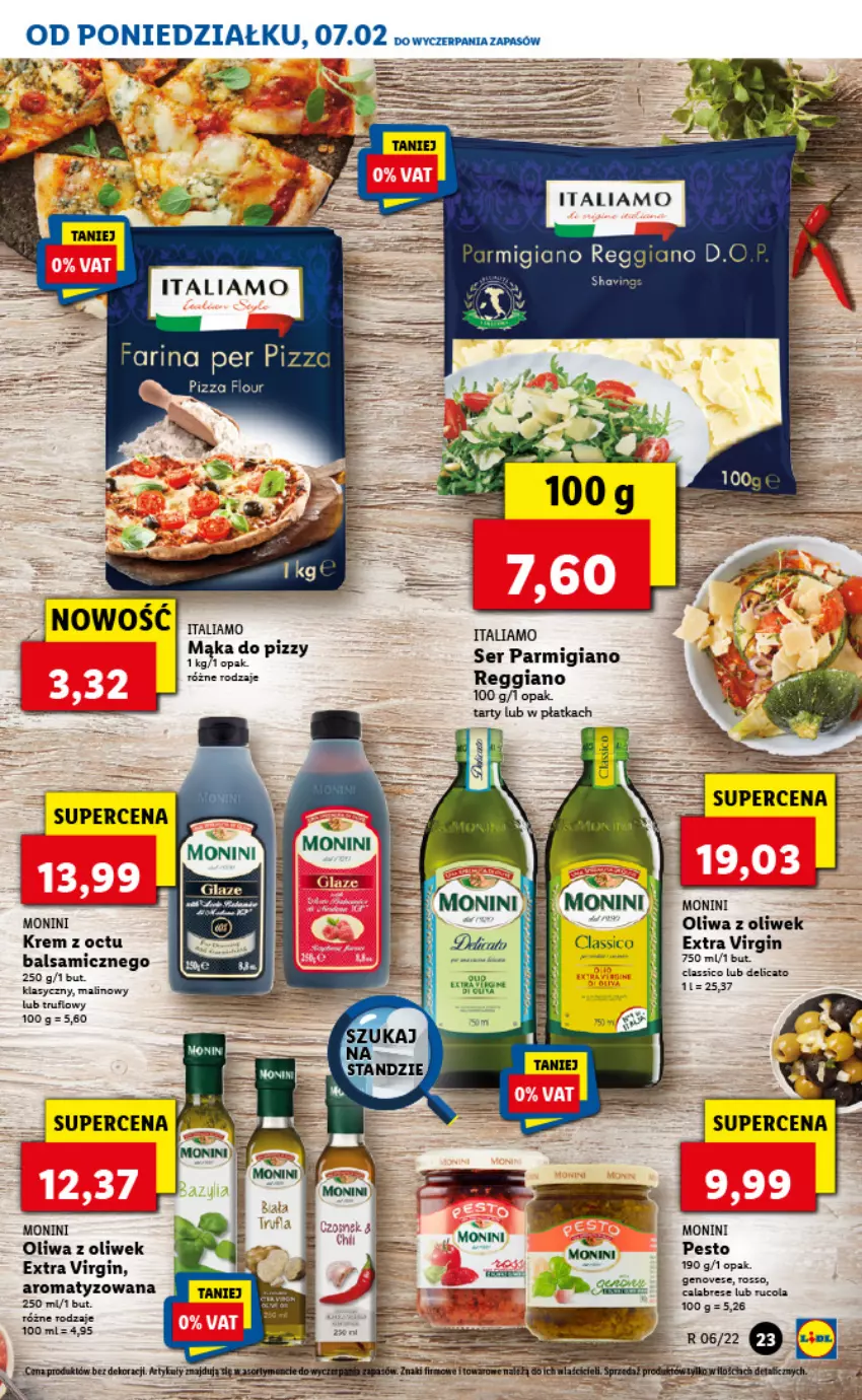 Gazetka promocyjna Lidl - GAZETKA - ważna 07.02 do 09.02.2022 - strona 23 - produkty: Gin, Monini, Oliwa z oliwek, Pesto, Ser