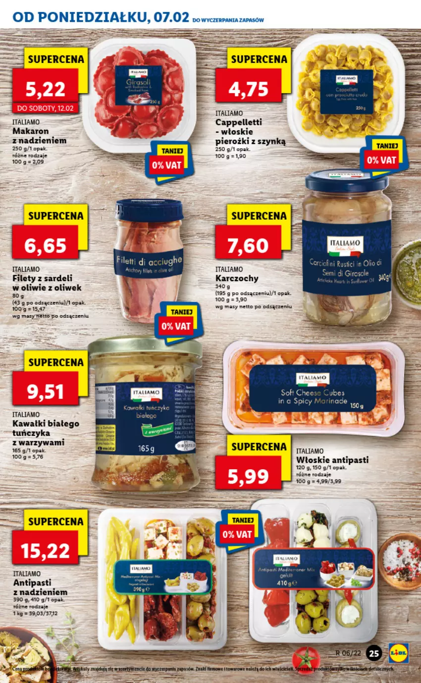 Gazetka promocyjna Lidl - GAZETKA - ważna 07.02 do 09.02.2022 - strona 25 - produkty: Karczochy, Kawa, Makaron, Pellet, Por, Tuńczyk, Warzywa