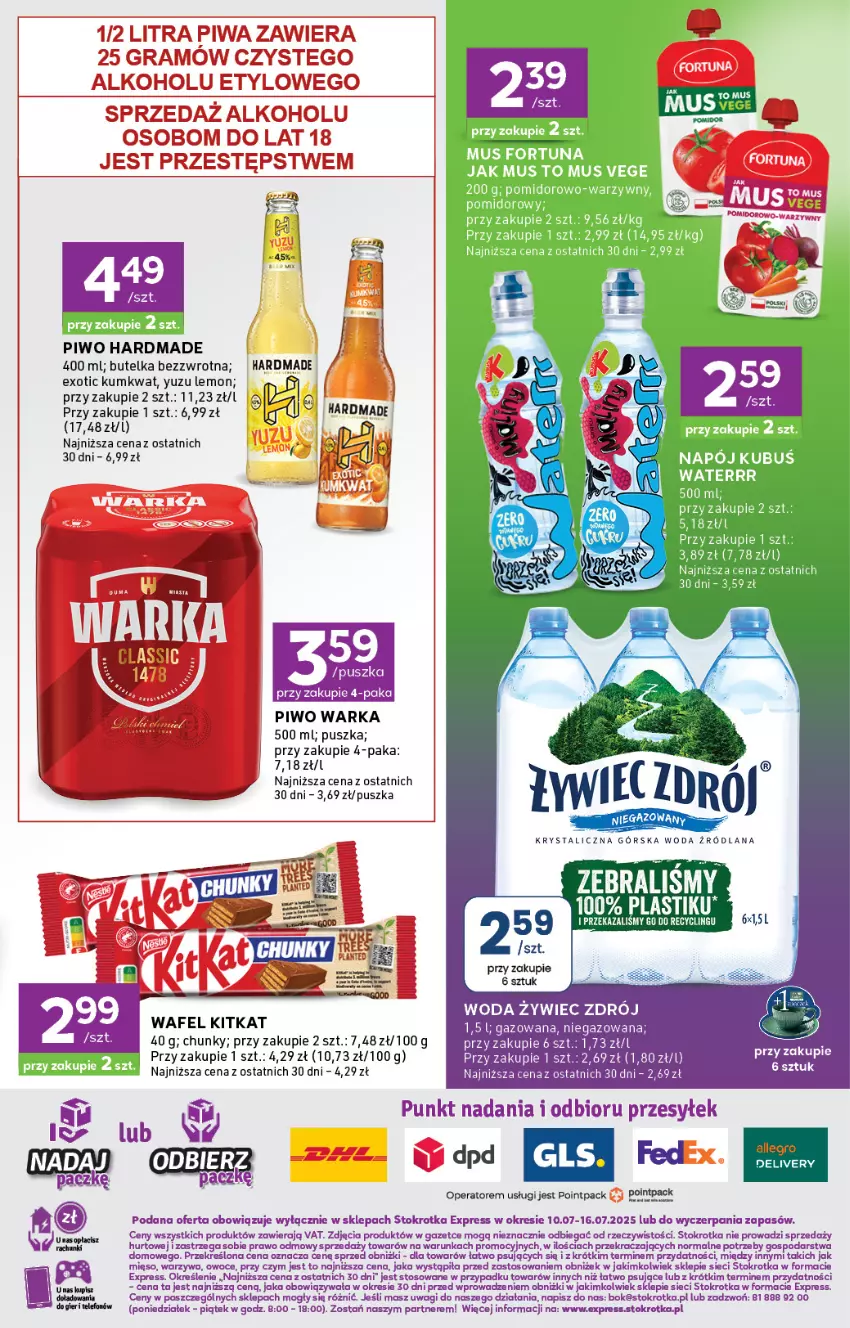 Gazetka promocyjna Stokrotka - Stokrotka Express - ważna 10.07 do 16.07.2025 - strona 5 - produkty: Fortuna, Gra, Kumkwat, LANA, Mus, O nas, Owoce, Piwa, Piwo, Wagi, Warka, Warzywa, Woda