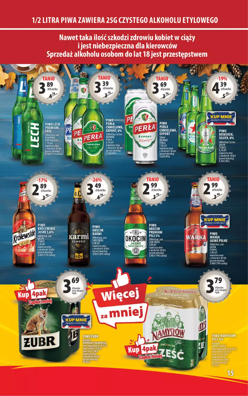 Gazetka promocyjna Arhelan - Gazetka - ważna 18.10 do 27.10.2024 - strona 15 - produkty: Heineken, Koc, Okocim, Piec, Piwa, Piwo