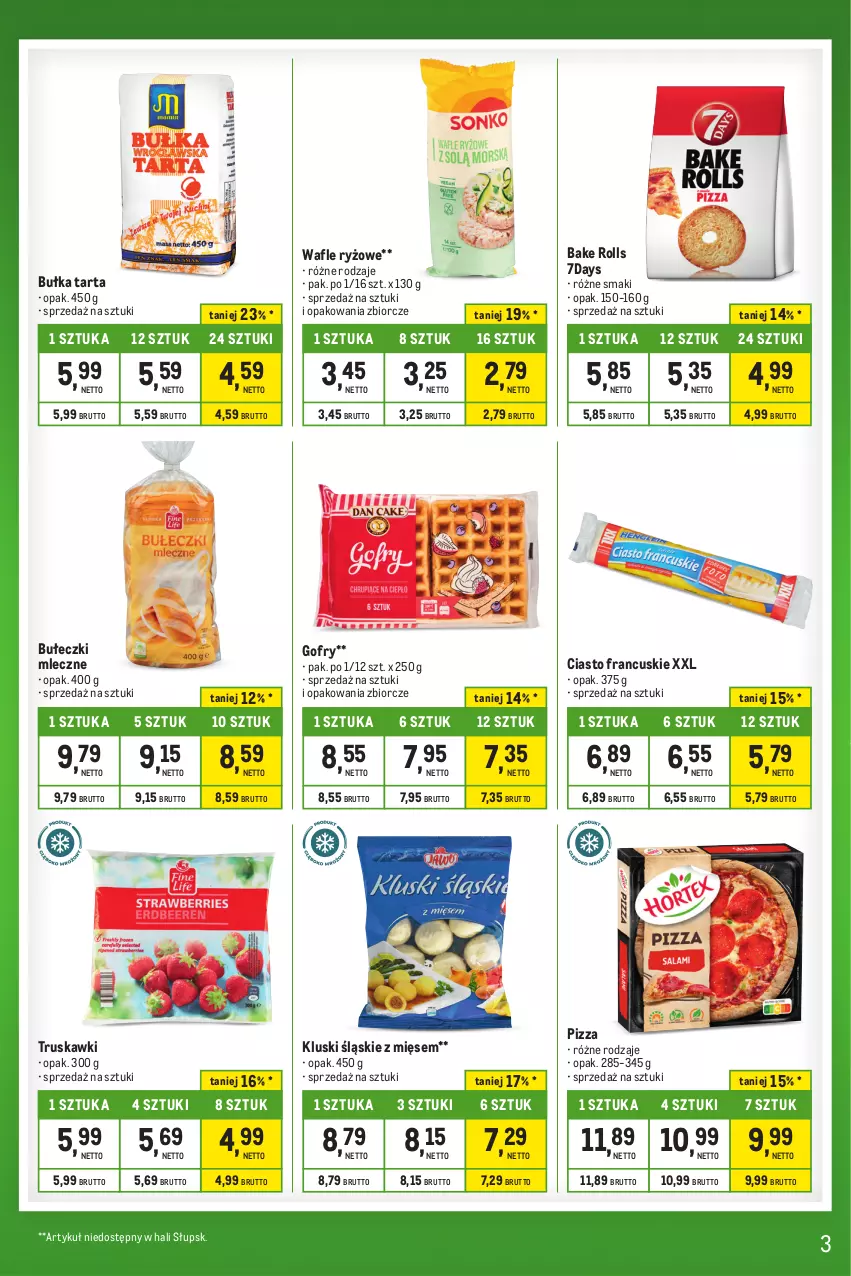 Gazetka promocyjna Makro - Kupujesz więcej płacisz mniej - ważna 31.10 do 27.11.2023 - strona 3 - produkty: Bake Rolls, Bułeczki, Bułeczki mleczne, Bułka, Bułka tarta, Ciasto francuskie, Gofry, Pizza, Ryż, Tarta, Truskawki, Wafle