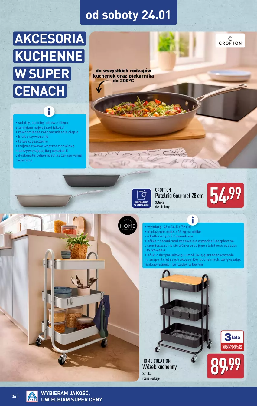 Gazetka promocyjna Aldi - Pełna oferta - ważna 19.01 do 25.01.2026 - strona 36 - produkty: Dźwig, Patelnia, Piec, Piekarnik, Por, Sport, Tran, Wózek