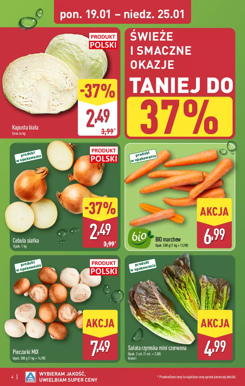 Gazetka promocyjna Aldi - Pełna oferta - ważna 19.01 do 25.01.2026 - strona 4 - produkty: Cebula, Piec, Sałat, Siatka
