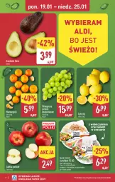 Gazetka promocyjna Aldi - Pełna oferta - Gazetka - ważna od 25.01 do 25.01.2026 - strona 2 - produkty: Kurczak, Mandarynki, Sos, Cytryny, Winogrona, Wino, Jabłka