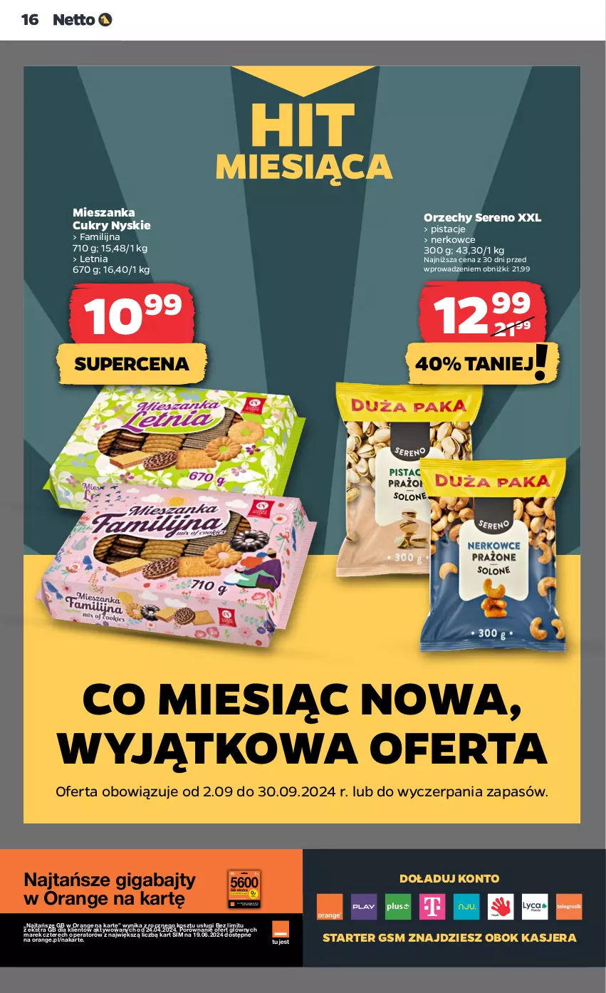 Gazetka promocyjna Netto - Artykuły spożywcze - ważna 19.09 do 25.09.2024 - strona 16 - produkty: Fa, Kosz, Pistacje, Por, Ser