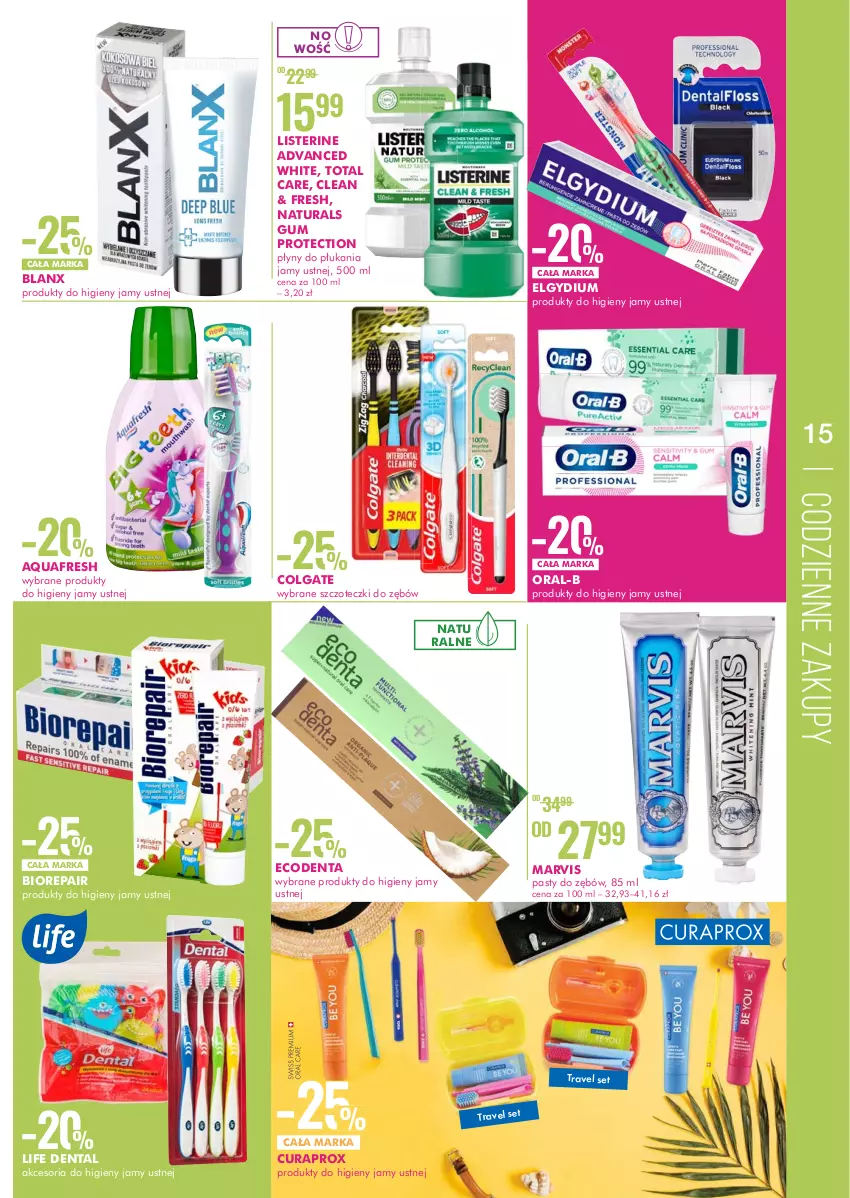 Gazetka promocyjna Super Pharm - Gazetka - ważna 23.06 do 06.07.2022 - strona 15 - produkty: Aquafresh, Biorepair, Colgate, Curaprox, Ecodenta, Elgydium, LG, Listerine