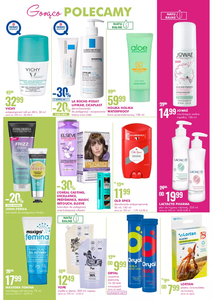 Gazetka promocyjna Super Pharm - Gazetka - ważna 23.06 do 06.07.2022 - strona 3 - produkty: Antyperspirant, Bransoletka, Dezodorant, Elseve, Gra, Holika Holika, John frieda, Kosmetyki do pielęgnacji, L’Oréal, La Roche-Posay, Lactacyd, Lipikar, Mus, Old Spice, Płyn do higieny intymnej, Ser, Suplement diety, Vichy, Yope