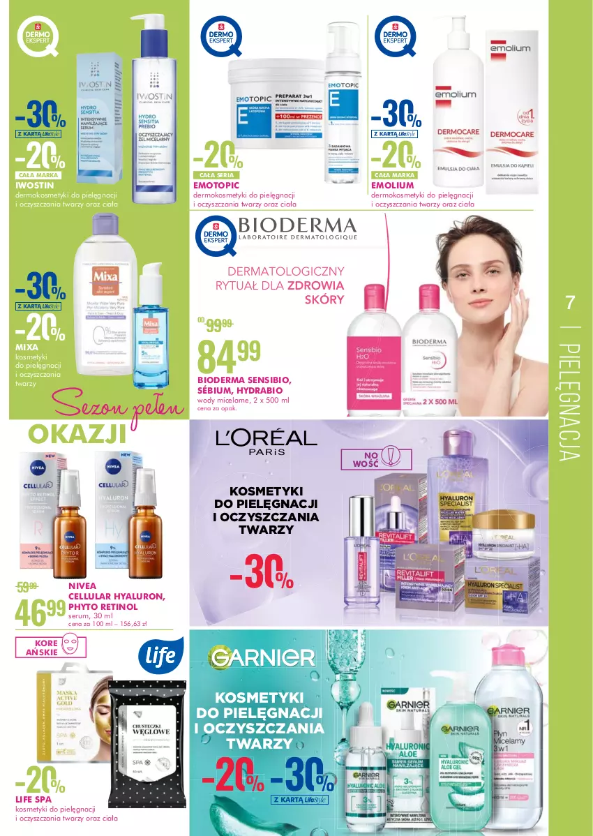 Gazetka promocyjna Super Pharm - Gazetka - ważna 23.06 do 06.07.2022 - strona 7 - produkty: Bioderma, Emolium, Iwostin, Kosmetyki do pielęgnacji, Mixa, Nivea, Phyto, Rum, Ser, Serum, Top