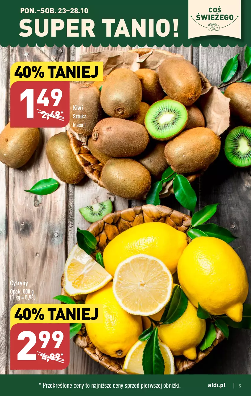 Gazetka promocyjna Aldi - Pełna oferta - ważna 23.10 do 28.10.2023 - strona 5 - produkty: Cytryny, Kiwi