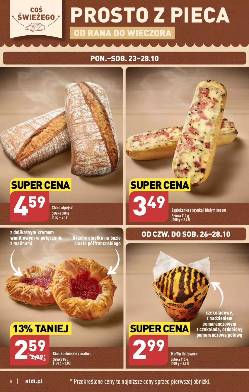 Gazetka promocyjna Aldi - Pełna oferta - ważna 23.10 do 28.10.2023 - strona 8 - produkty: Chleb, Piec, Sos, Zapiekanka