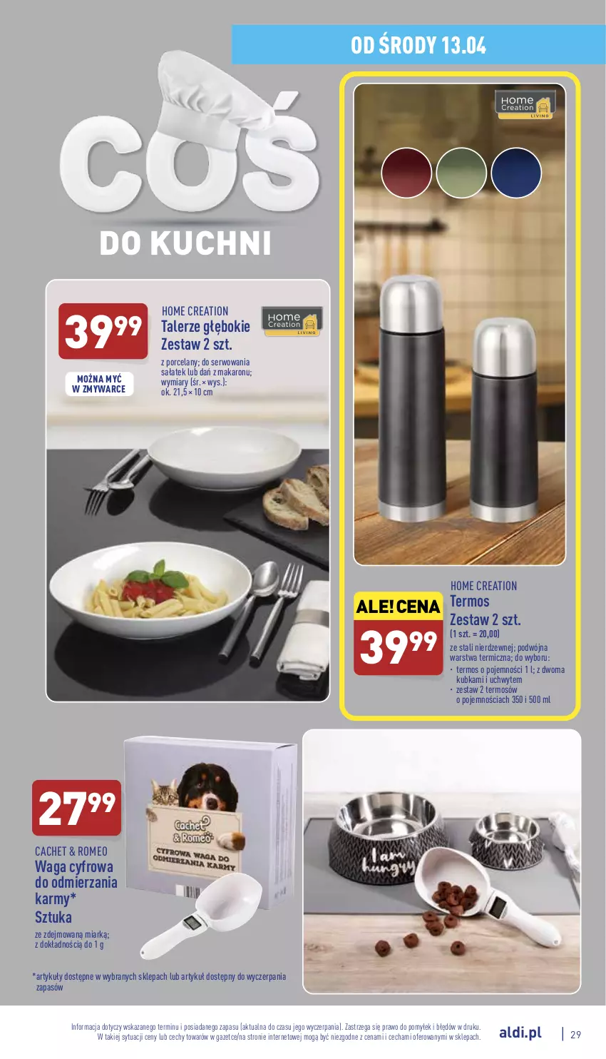 Gazetka promocyjna Aldi - Pełny katalog - ważna 11.04 do 16.04.2022 - strona 29 - produkty: Makaron, Por, Sałat, Ser, Talerz, Termos, Waga