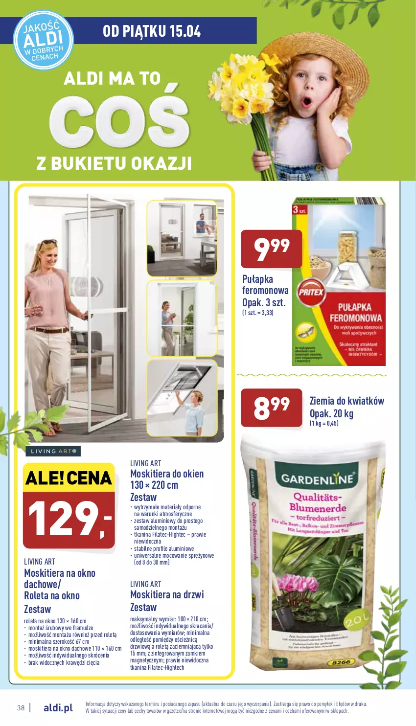 Gazetka promocyjna Aldi - Pełny katalog - ważna 11.04 do 16.04.2022 - strona 38 - produkty: Bukiet, Drzwi, Okno, Por, Roleta