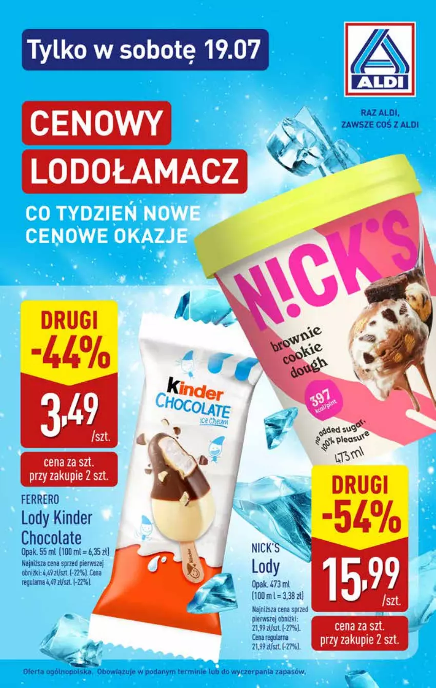 Gazetka promocyjna Aldi - Oferta weekendowa - ważna 17.07 do 19.07.2025 - strona 4 - produkty: Ferrero, Kinder, Lody