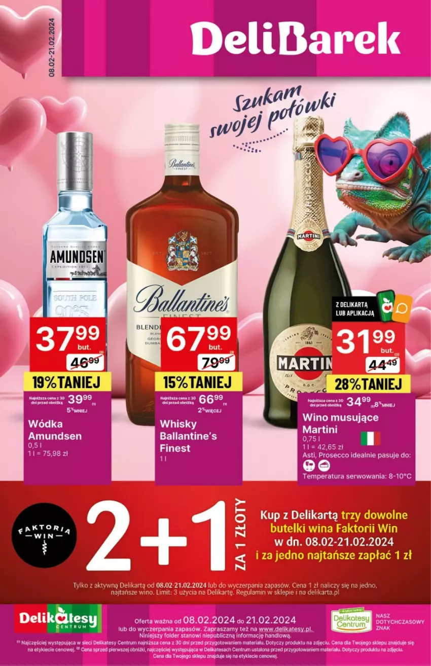 Gazetka promocyjna Delikatesy Centrum - DeliBarek DC06-DC07 - ważna 08.02 do 21.02.2024 - strona 1 - produkty: Amundsen, Fa, Mus, Prosecco, Ser, Wino, Wino musujące, Wódka