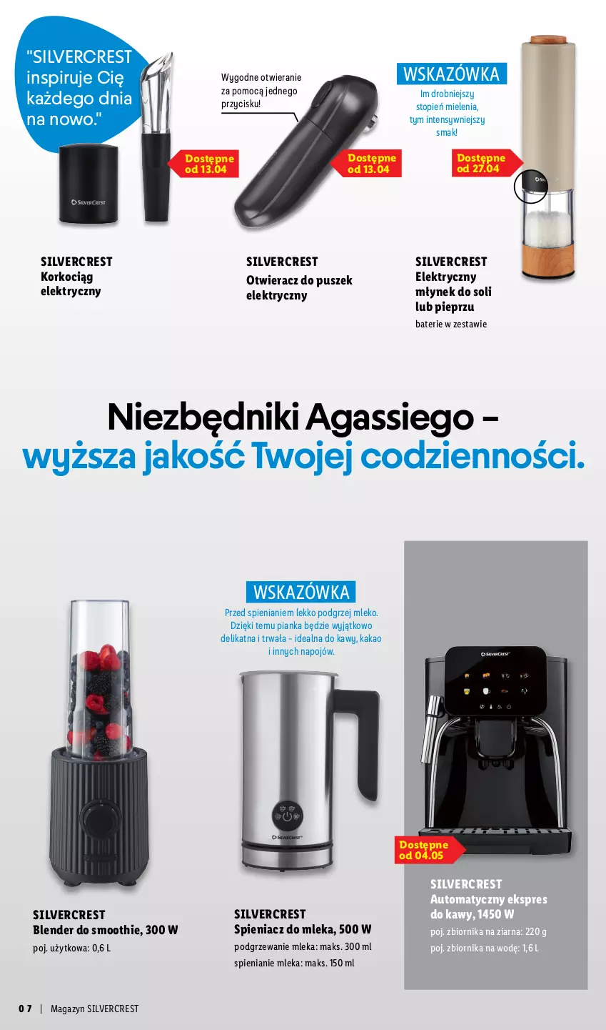Gazetka promocyjna Lidl - Silvercrest - ważna 29.03 do 09.05.2026 - strona 7 - produkty: Blender, Kakao, Koc, Korkociąg, Mleko, Młynek, Otwieracz, Pieprz, Silvercrest, Smoothie, Top