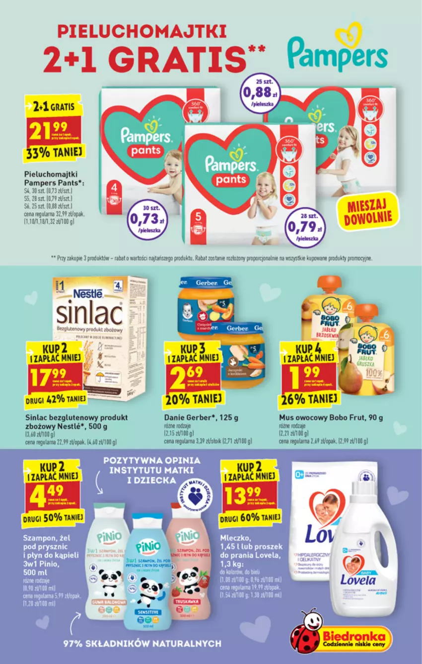 Gazetka promocyjna Biedronka - Ten tydzień - ważna 07.06 do 12.06.2021 - strona 47 - produkty: Gerber, Gra, Majtki, Mus, Pampers, Pieluchomajtki, Sinlac