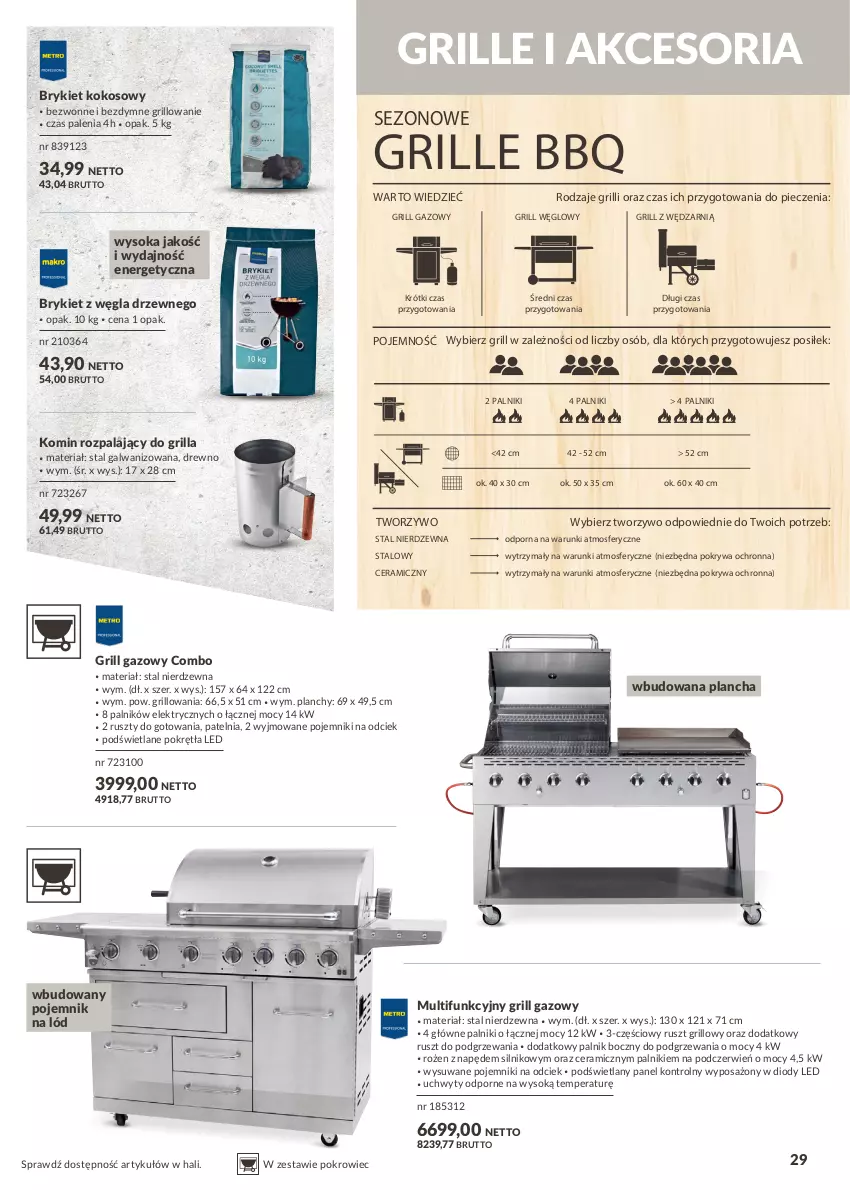 Gazetka promocyjna Makro - [Oferta specjalna] Katalog Ogród 2022 - ważna 08.03 do 30.09.2022 - strona 29 - produkty: Grill, Grill gazowy, Grille i akcesoria, Kokos, Patelnia, Piec, Pojemnik, Pokrowiec, Pokrywa, Por, Sok, Uchwyty