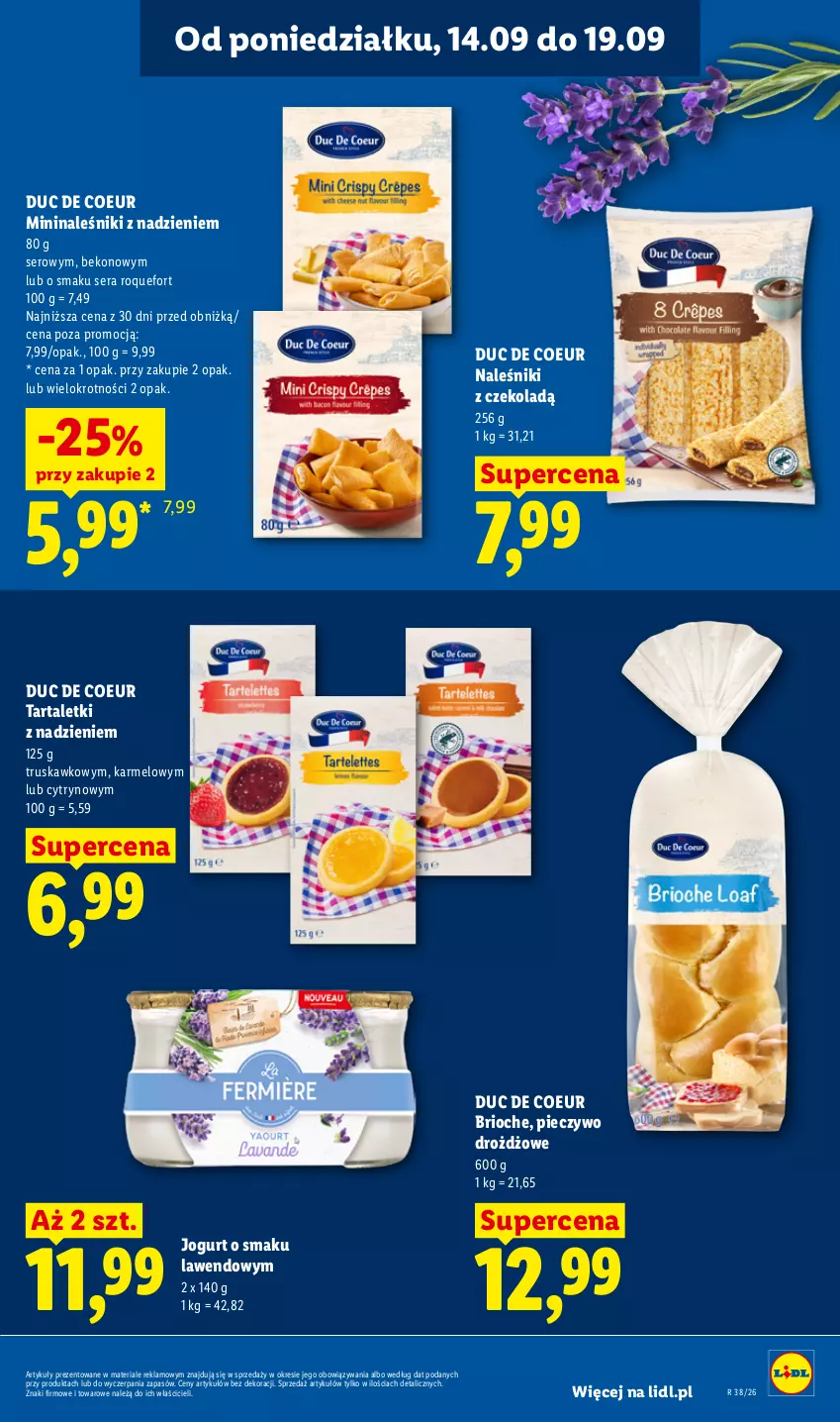 Gazetka promocyjna Lidl - Gazetka ważna od 14.09 do 16.09 - ważna 14.09 do 16.09.2026 - strona 51 - produkty: Beko, Jogurt, Naleśniki, Piec, Pieczywo, Roquefort, Ser, Tarta