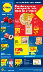 Gazetka promocyjna Lidl - Gazetka ważna od 14.09 do 16.09 - Gazetka - ważna od 16.09 do 16.09.2026 - strona 1 - produkty: Piec, Kurczak, Pizza z pieca kamiennego, Pierogi, Ser, Jaja, Papryka czerwona, Papryka, Mlekovita, Pizza, Pilos, Kubek, Masło, Nektar, Szpinak, Mleko