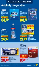 Gazetka promocyjna Lidl - Gazetka ważna od 14.09 do 16.09 - Gazetka - ważna od 16.09 do 16.09.2026 - strona 77 - produkty: Papier, Finish, Tablet, Płyn nabłyszczający, Papier toaletowy, Ręcznik, Zmywarki, Flora, Tabletki do zmywarki