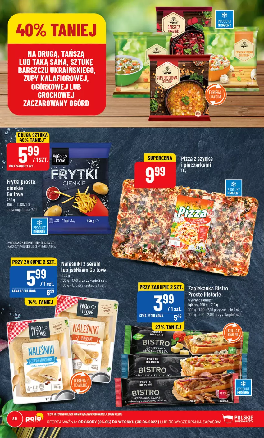 Gazetka promocyjna PoloMarket - Gazetka pomocyjna - ważna 24.05 do 30.05.2023 - strona 36 - produkty: Fa, Frytki, Kalafior, Piec, Pieczarka, Zapiekanka