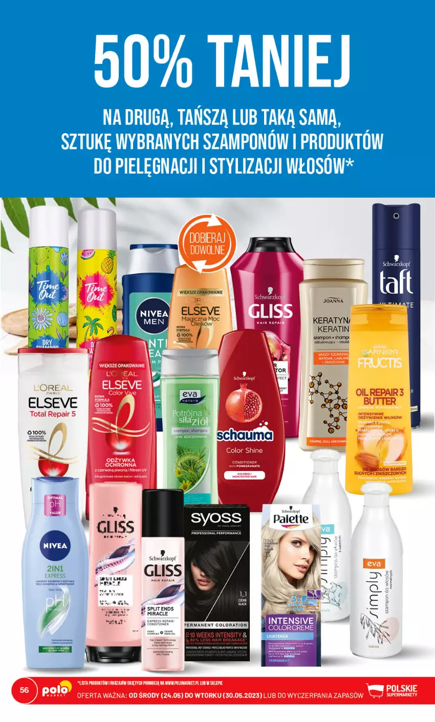 Gazetka promocyjna PoloMarket - Gazetka pomocyjna - ważna 24.05 do 30.05.2023 - strona 56 - produkty: Acer, Elseve, Fa, Gra, Granat, Mus, Palette, Schauma, Syoss