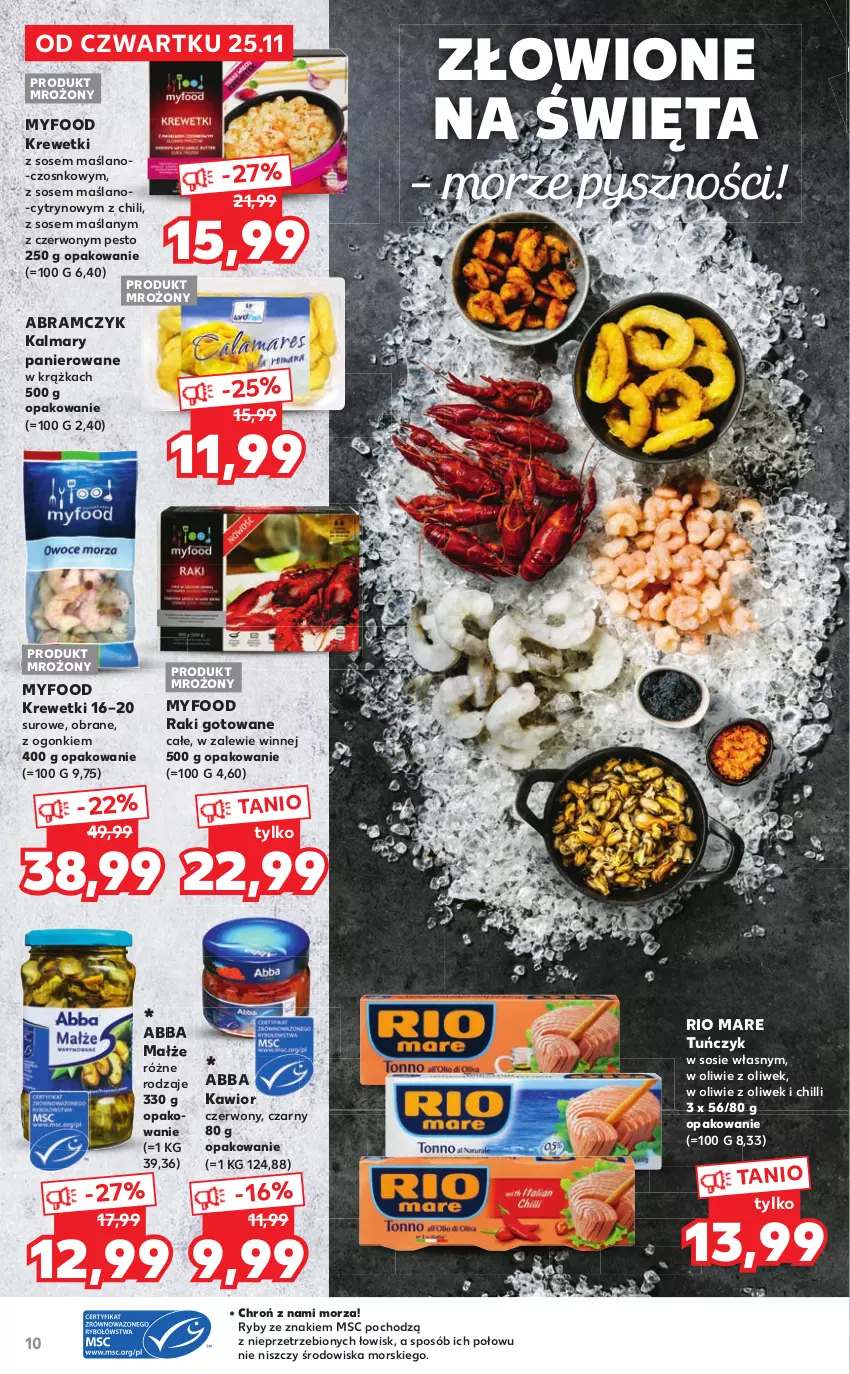 Gazetka promocyjna Kaufland - Oferta specjalna - ważna 25.11 do 24.12.2021 - strona 10 - produkty: Kalmar, Kalmary, Kawior, Krewetki, Małże, Pesto, Rio Mare, Sos, Tuńczyk