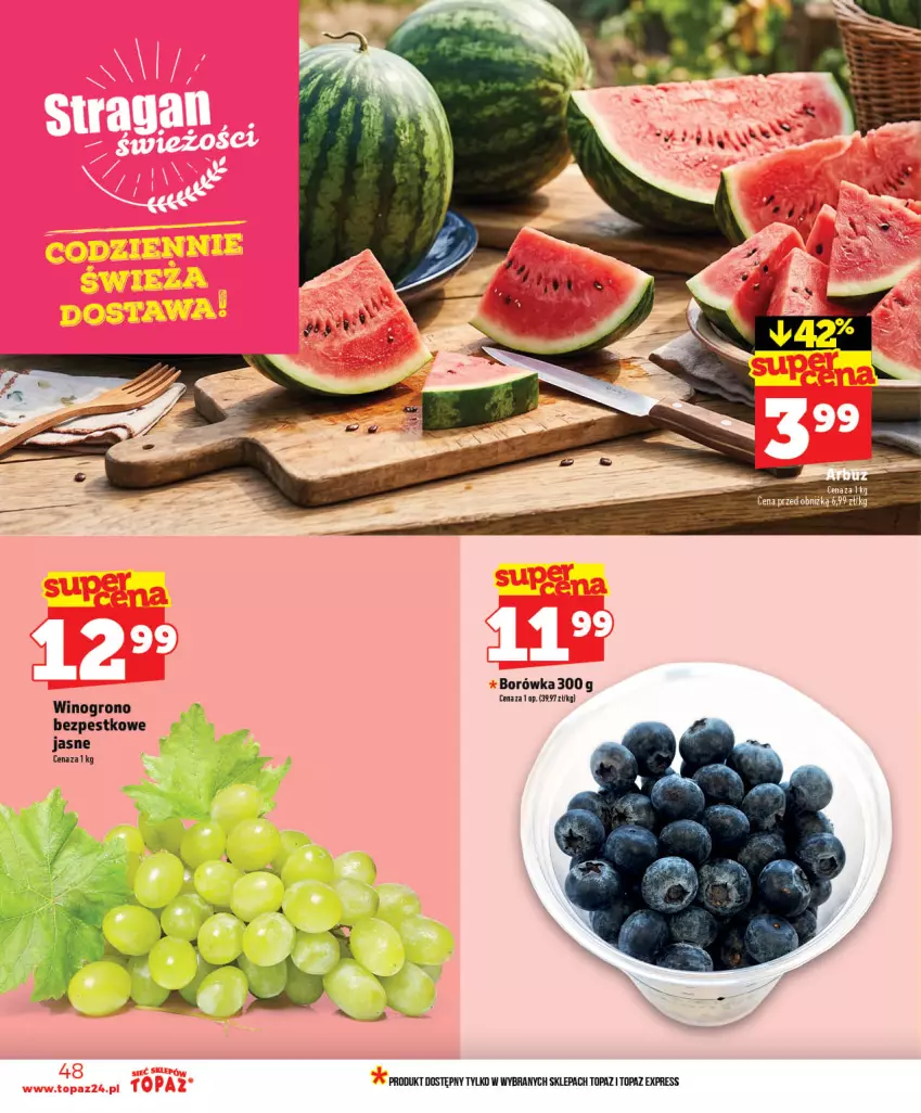 Gazetka promocyjna Topaz - Gazetka - ważna 28.05 do 03.06.2026 - strona 48 - produkty: Borówka, Top, Wino