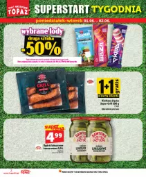 Gazetka promocyjna Topaz - Gazetka - Gazetka - ważna od 03.06 do 03.06.2026 - strona 2 - produkty: Dawtona, Top, Ser, Ogórki konserwowe, Pekpol, Grill, Kiełbasa, Kiełbasa śląska
