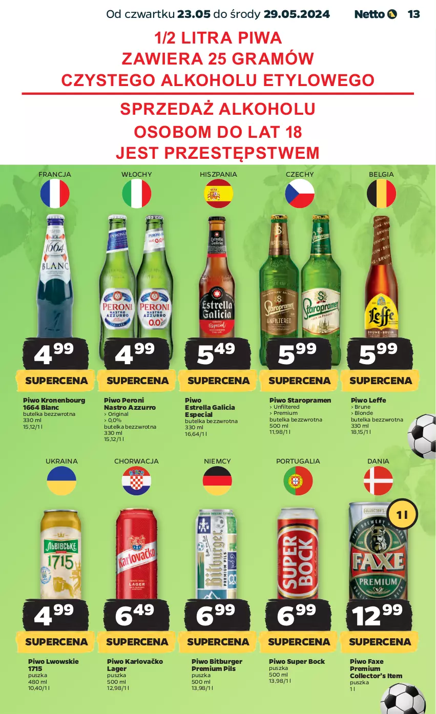 Gazetka promocyjna Netto - Artykuły spożywcze - ważna 23.05 do 29.05.2024 - strona 13 - produkty: Burger, Fa, Gin, Gra, LG, Piwa, Piwo, Por