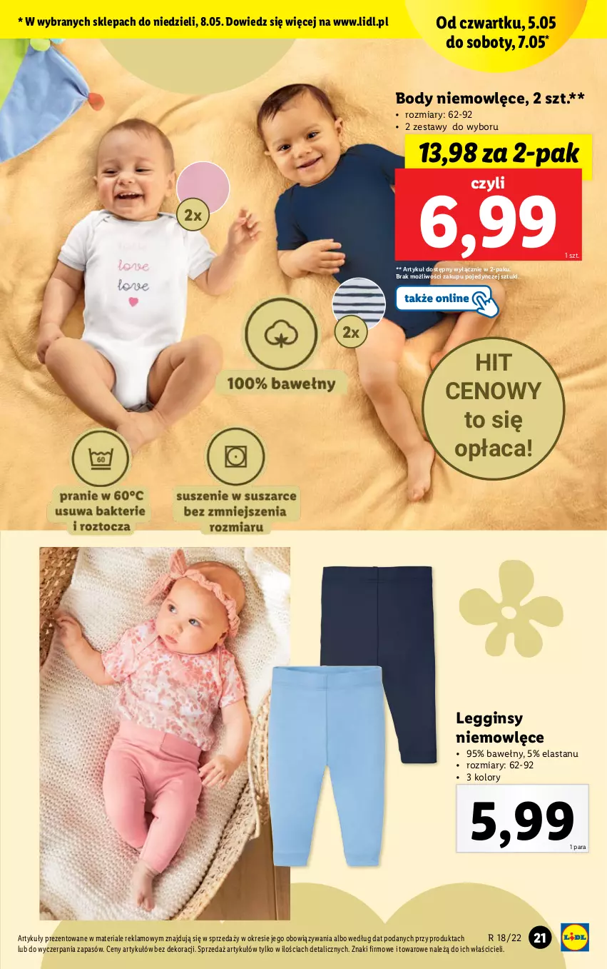 Gazetka promocyjna Lidl - GAZETKA - ważna 02.05 do 08.05.2022 - strona 21 - produkty: Body, Gin, Legginsy