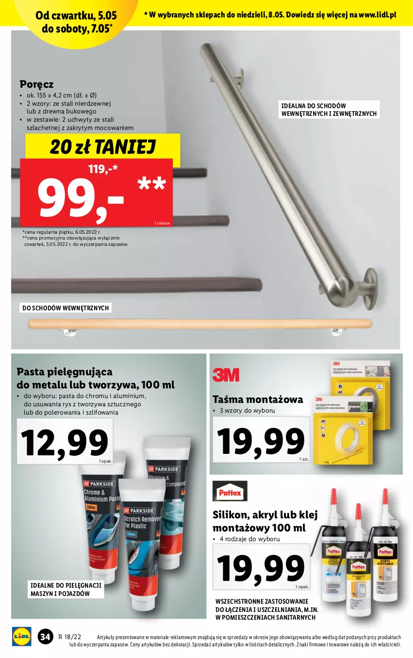 Gazetka promocyjna Lidl - GAZETKA - ważna 02.05 do 08.05.2022 - strona 34 - produkty: Klej, Pojazd, Por, Taśma montażowa, Uchwyty