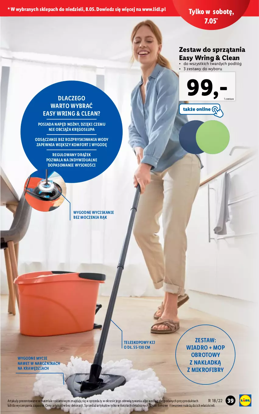 Gazetka promocyjna Lidl - GAZETKA - ważna 02.05 do 08.05.2022 - strona 39 - produkty: Mop, Narożnik, Noż, Sok, Teleskop, Wiadro