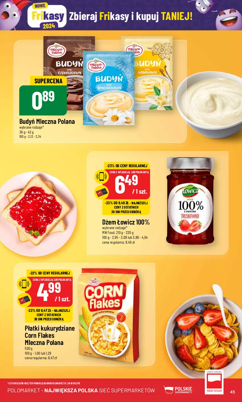 Gazetka promocyjna PoloMarket - Gazetka pomocyjna - ważna 17.01 do 23.01.2024 - strona 45 - produkty: Budyń, Corn flakes, Dżem, LANA