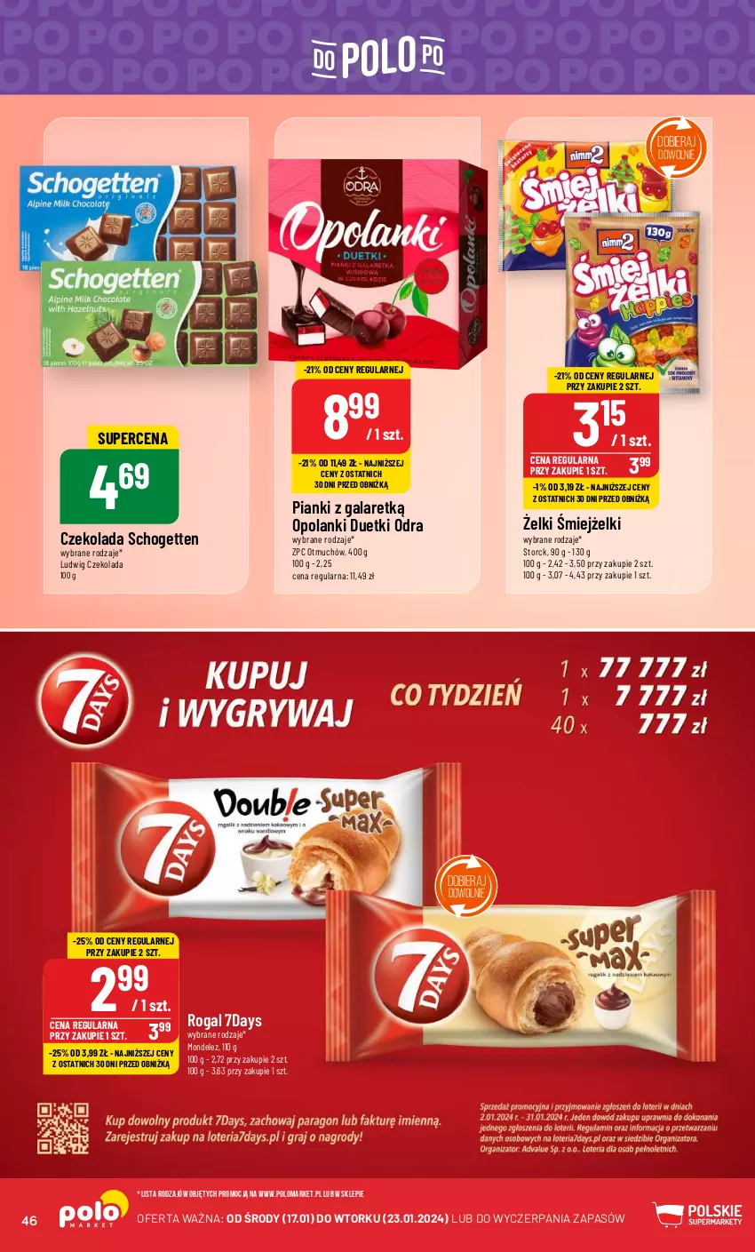 Gazetka promocyjna PoloMarket - Gazetka pomocyjna - ważna 17.01 do 23.01.2024 - strona 46 - produkty: Czekolada, Gala, Lanki, Rogal, Schogetten