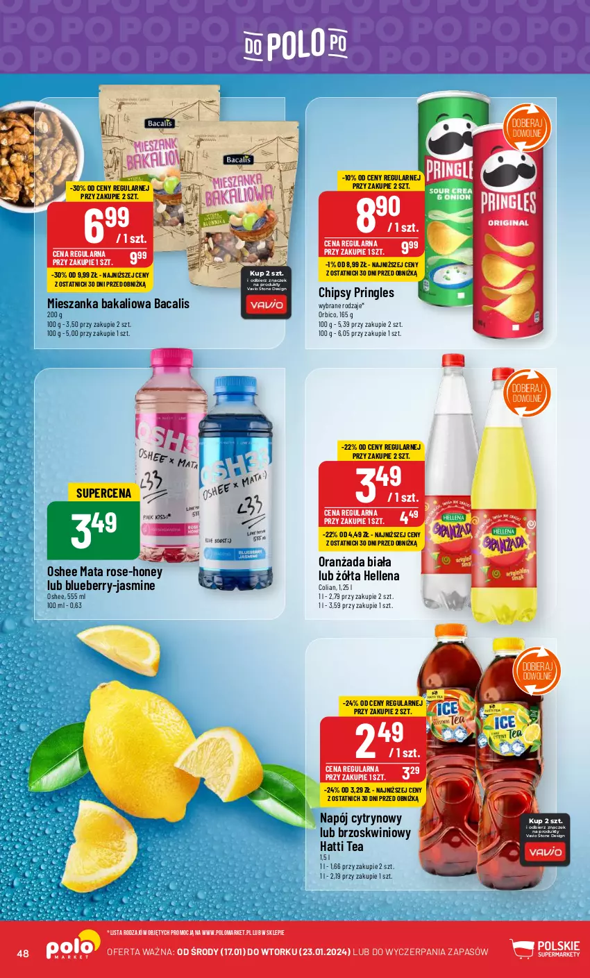 Gazetka promocyjna PoloMarket - Gazetka pomocyjna - ważna 17.01 do 23.01.2024 - strona 48 - produkty: BIC, Chipsy, Hellena, Mieszanka bakaliowa, Napój, Oranżada, Oshee, Pringles