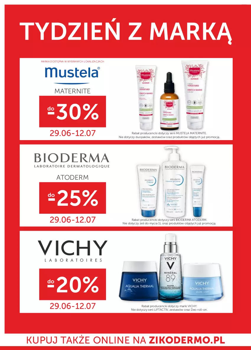 Gazetka promocyjna Ziko - Gazetka Ziko Dermo - ważna 29.06 do 12.07.2023 - strona 22 - produkty: Atoderm, Bioderma, Mus, Mustela, Ser, Vichy