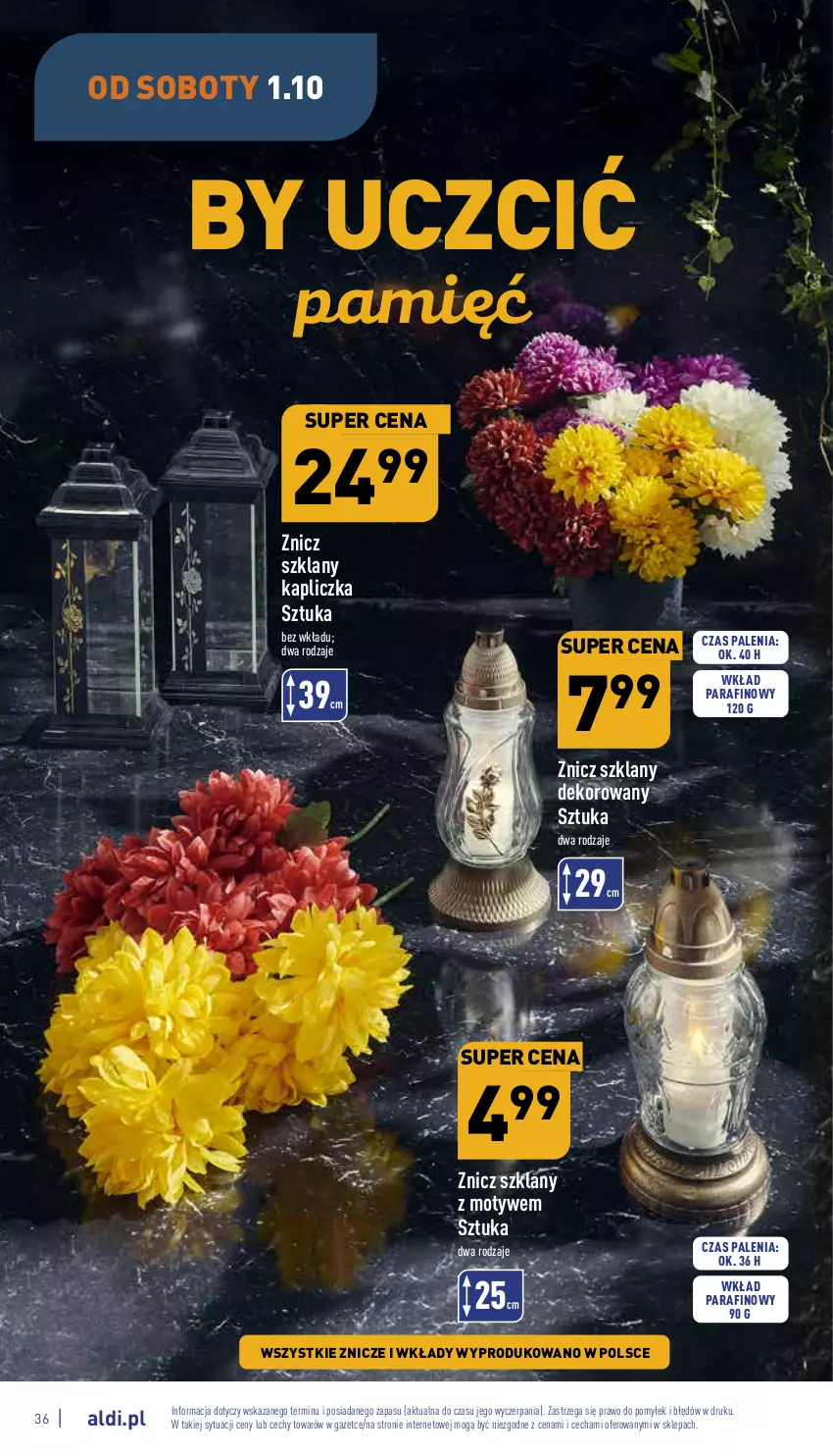 Gazetka promocyjna Aldi - Pełny katalog - ważna 26.09 do 01.10.2022 - strona 36 - produkty: Znicz